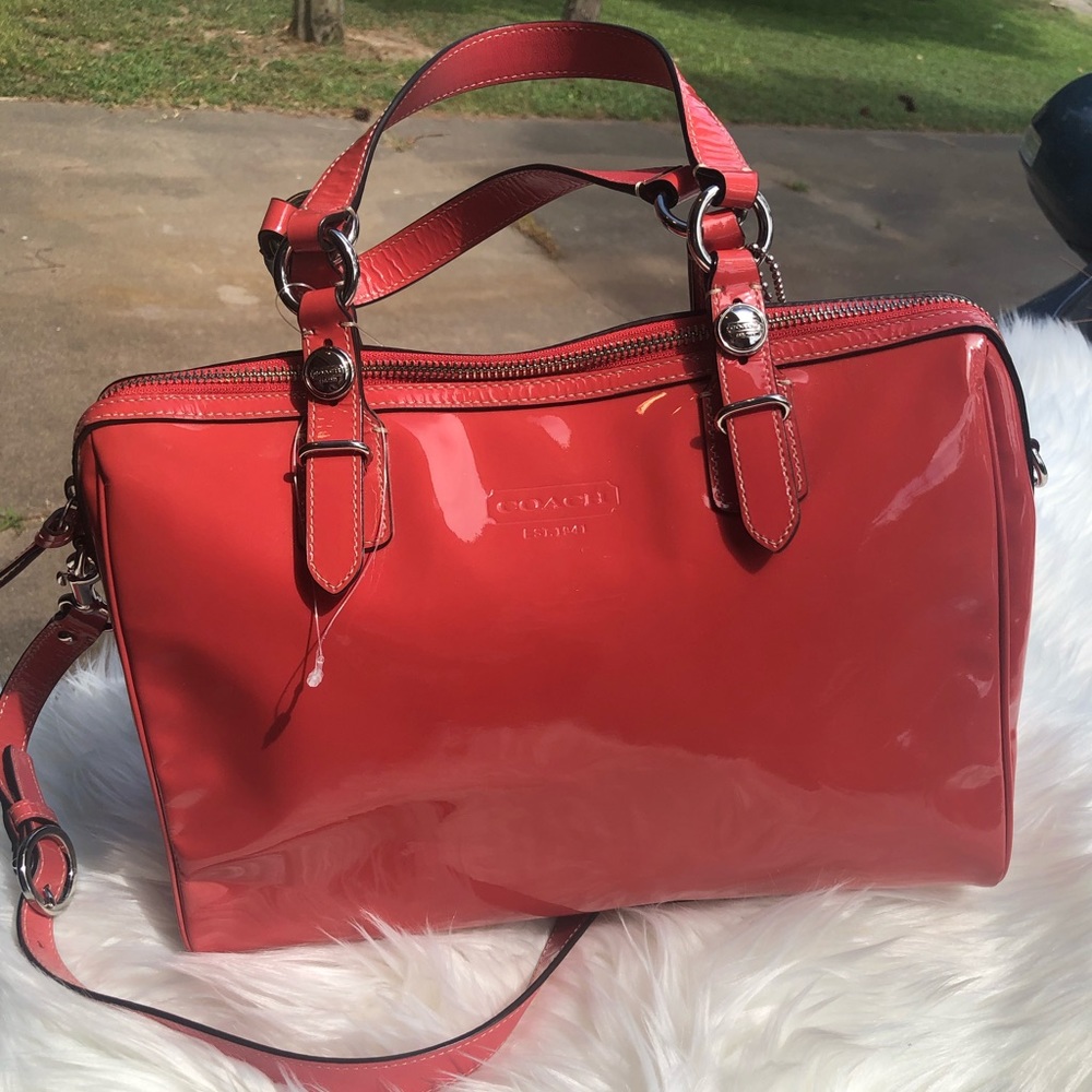 Coach Patent Leather Nancy Satchel/Swing Bag